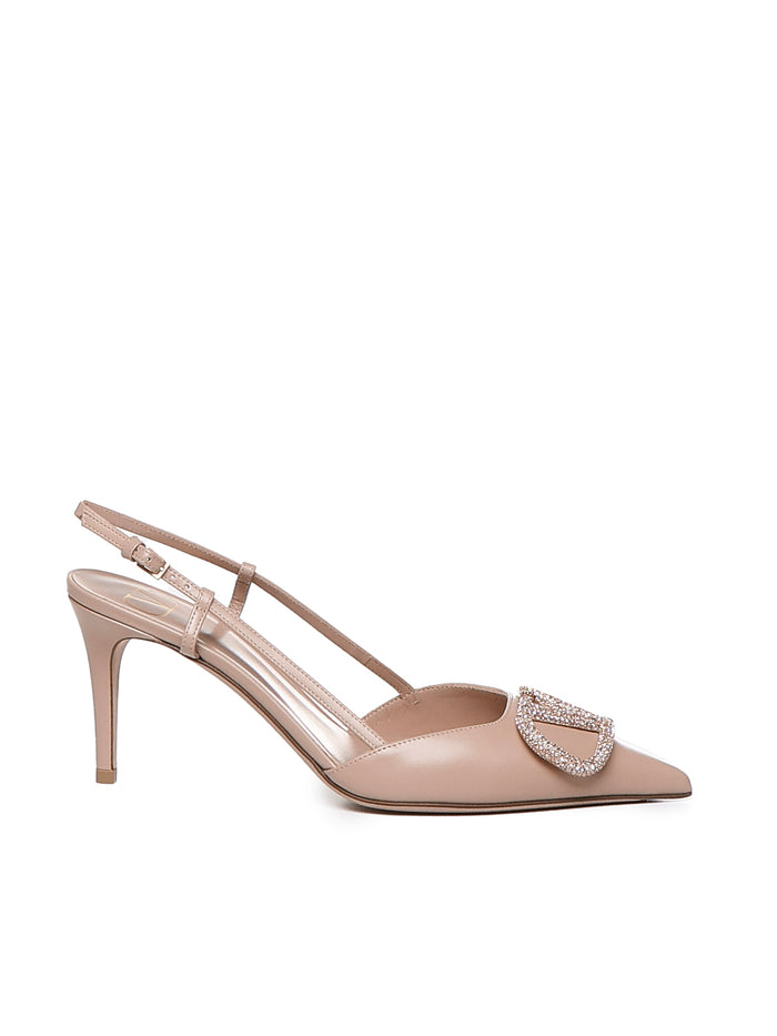 Valentino Garavani With Heel Rose Cannelle Calfskin