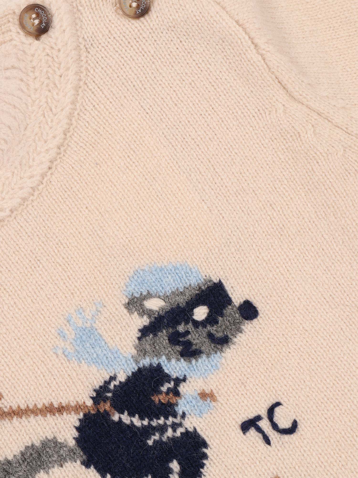 Sweater Beige Wool Crewneck