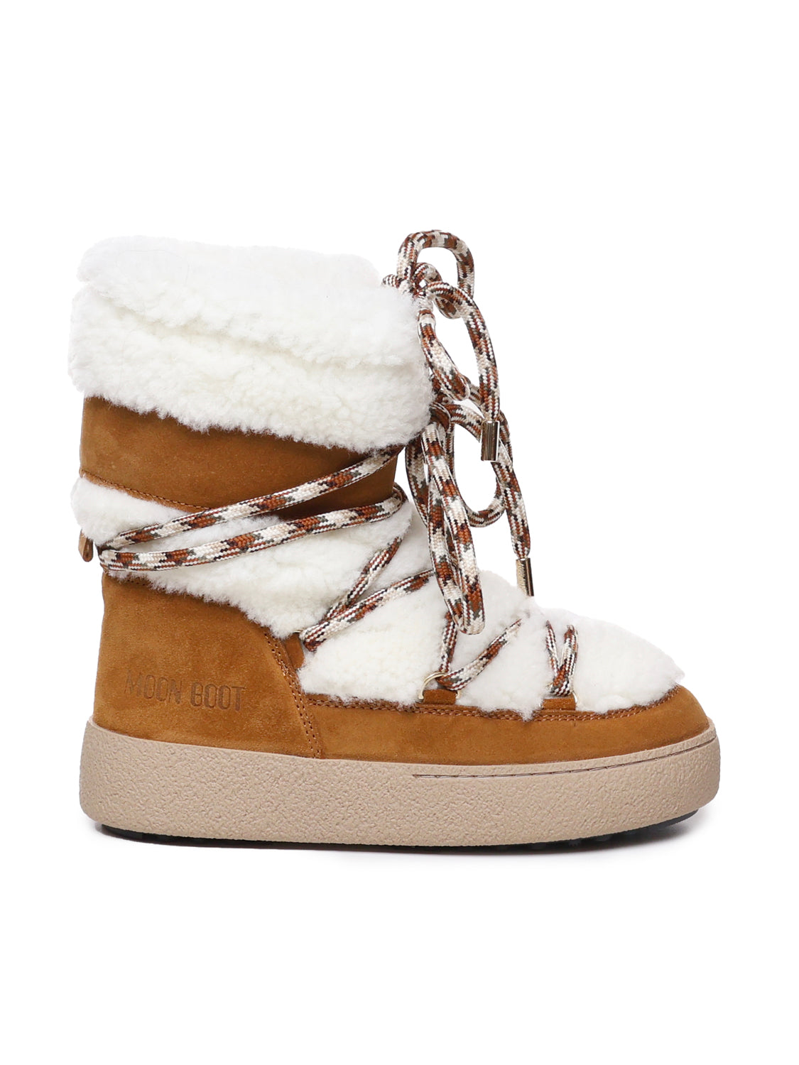Moon Boot Brown, White Shearling