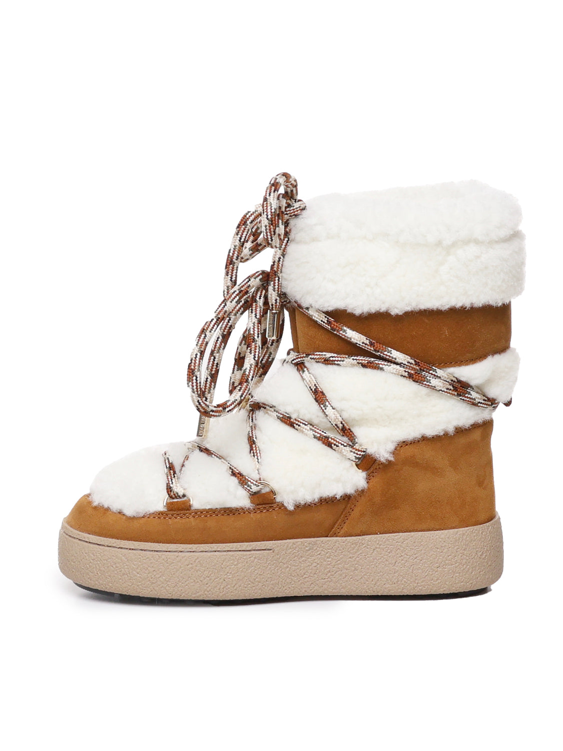 Moon Boot Brown, White Shearling