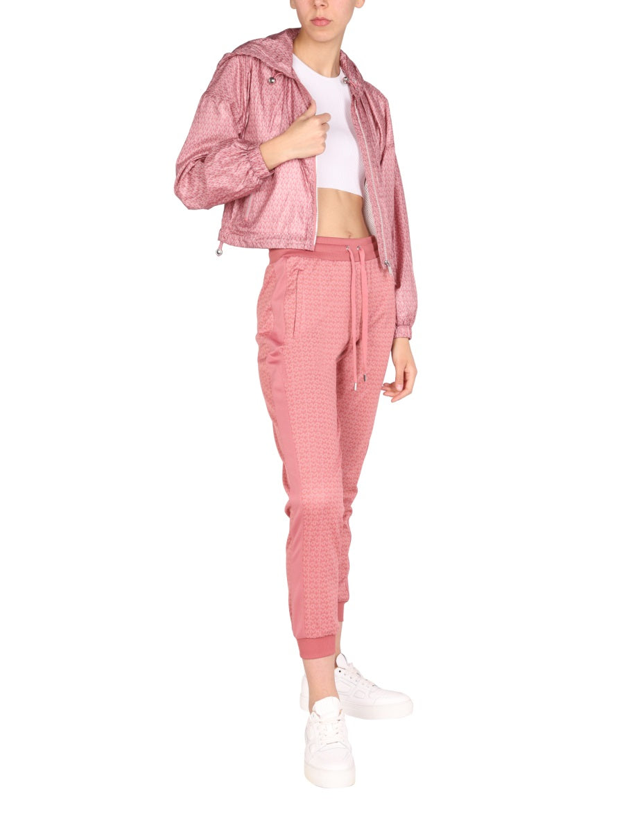 Logo Sweatshirt Pink Recycled Polyester Jacket