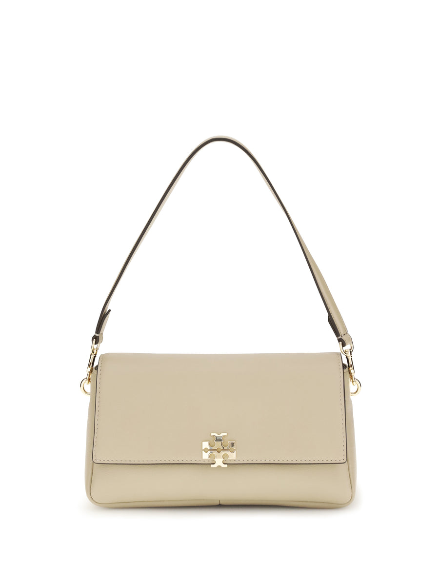 Tory Burch 100% Calf Leather Bos Taurus shoulder bag in beige