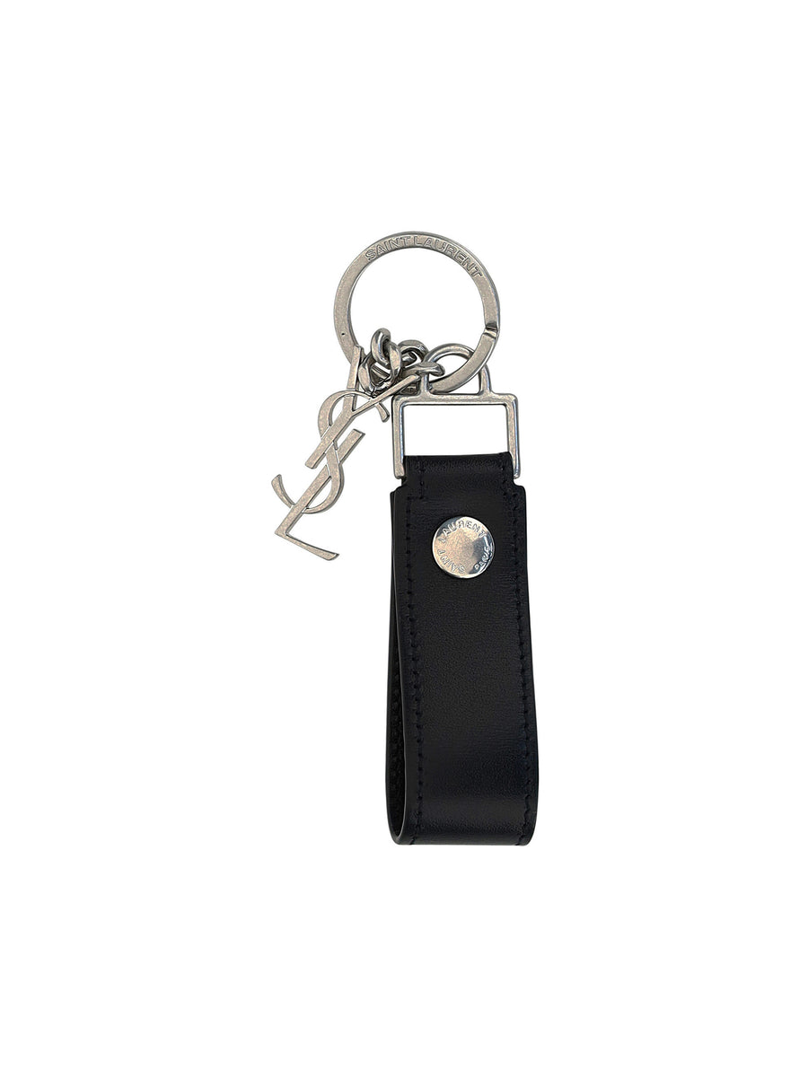 Saint Laurent 100% calf leather key case in black