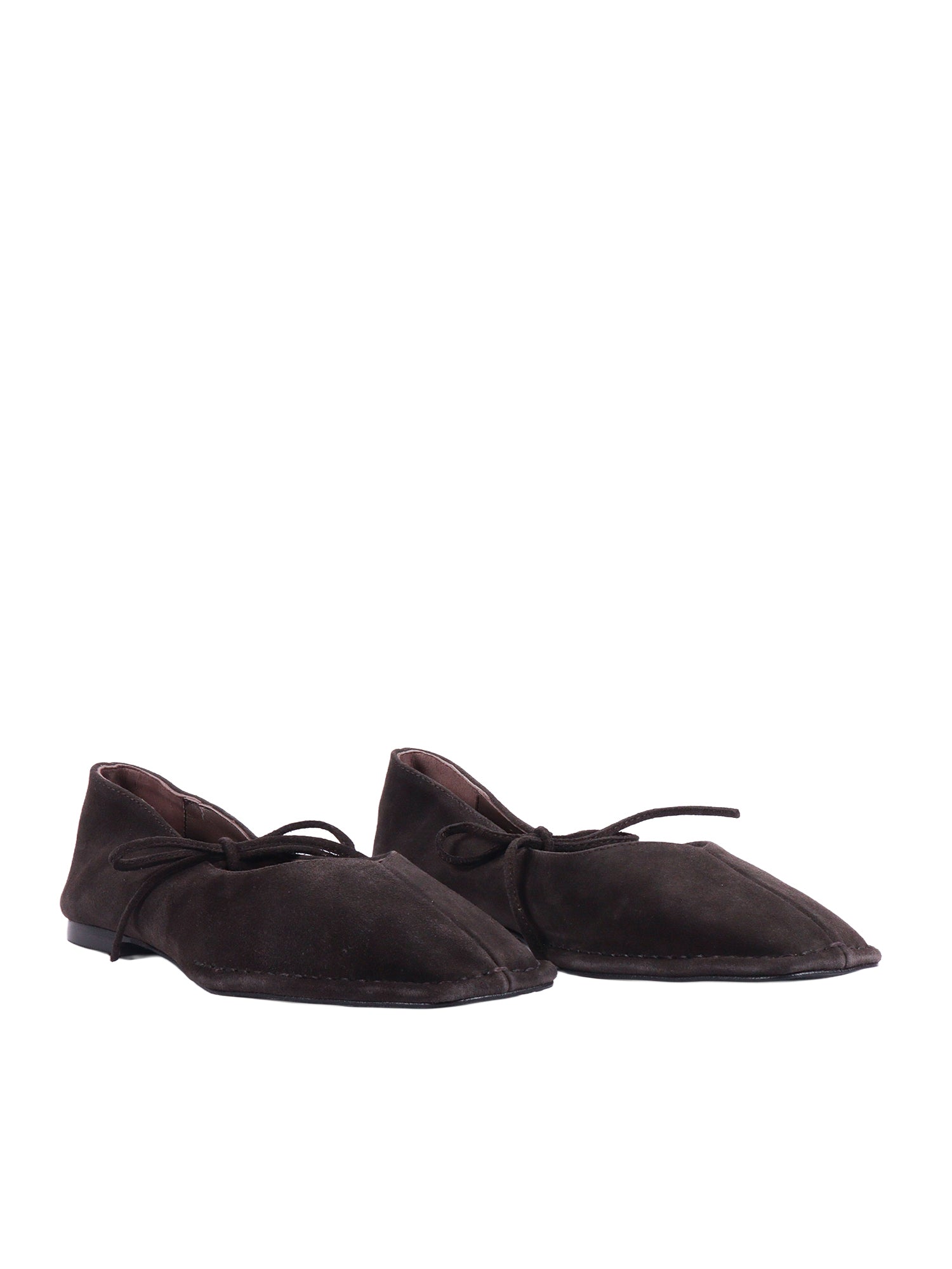 Sway Suede Coffee Brown Leather Ballet Flats Altezza Tacco 1 Cm Flat Shoes