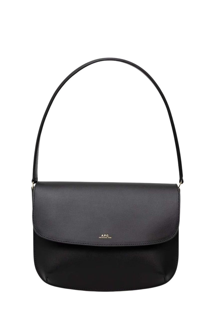Sac Demi-Lune Shoulder Black Calf Leather Bag