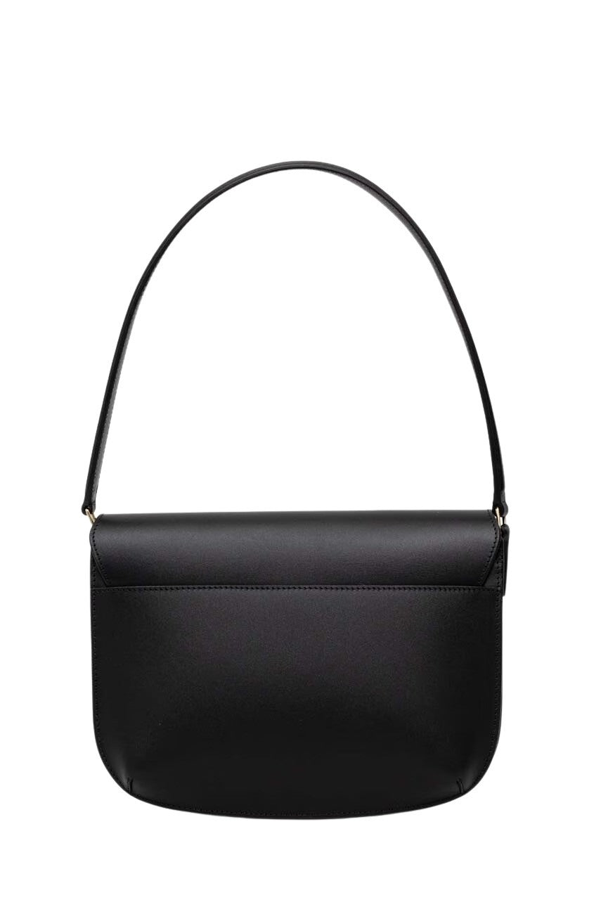 Sac Demi-Lune Shoulder Black Calf Leather Bag