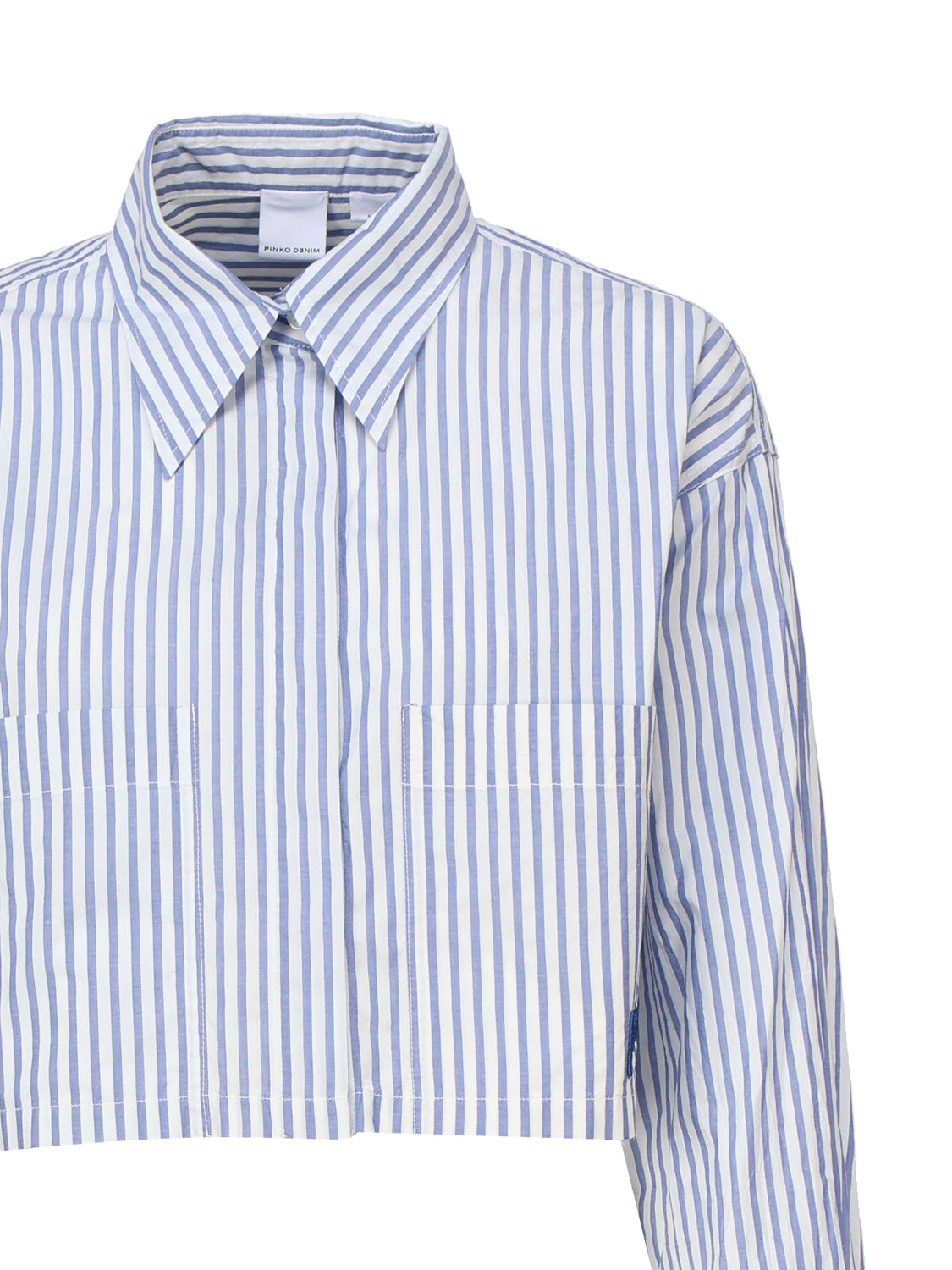 Pinko Shirts White, Light Blue Cotone