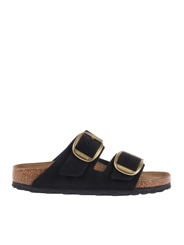 Arizona Big Buckle black, Nubuck Leather Sole In Eva Sandal
