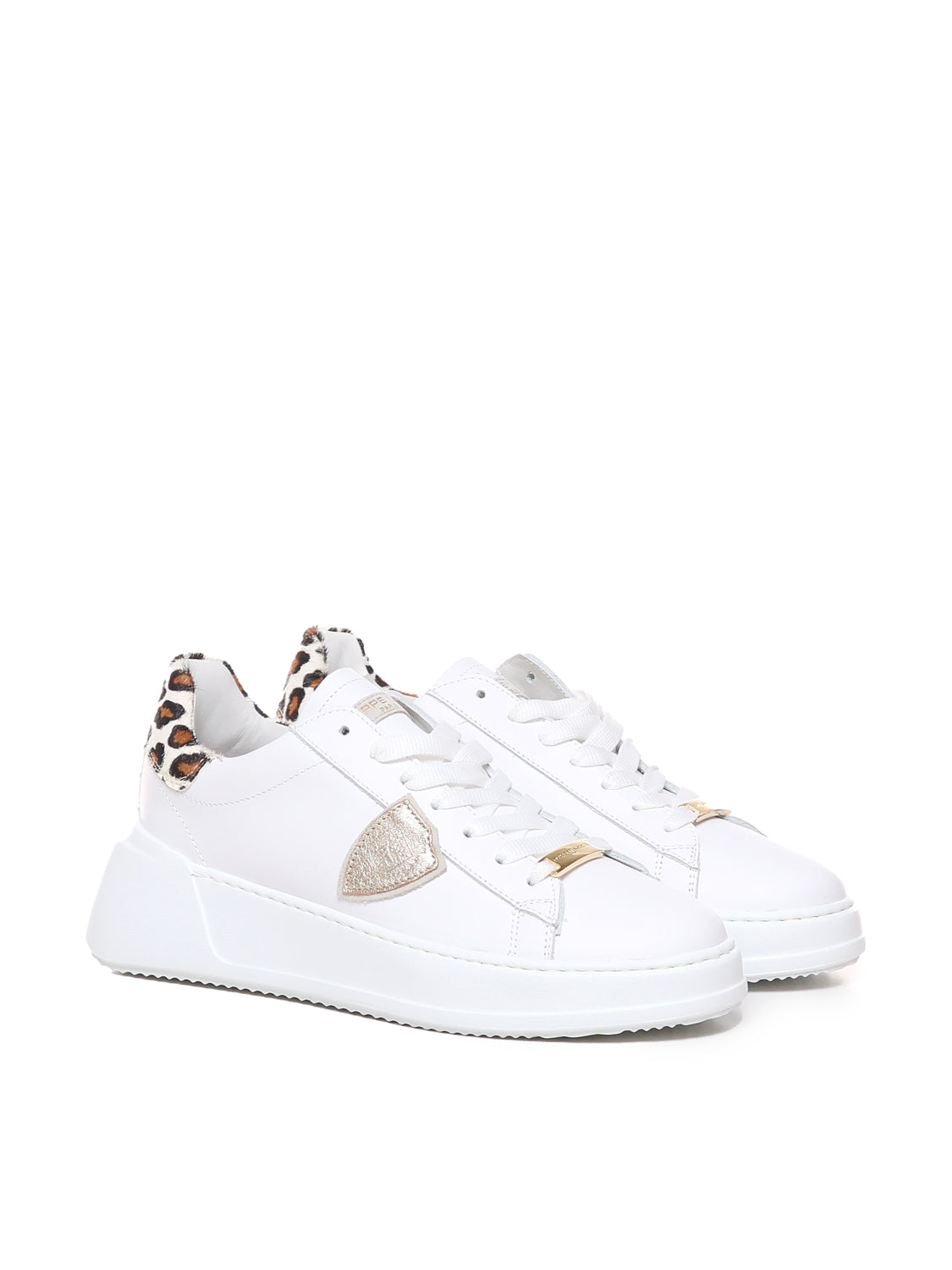 Philippe Model Sneakers White, Leopard Leather