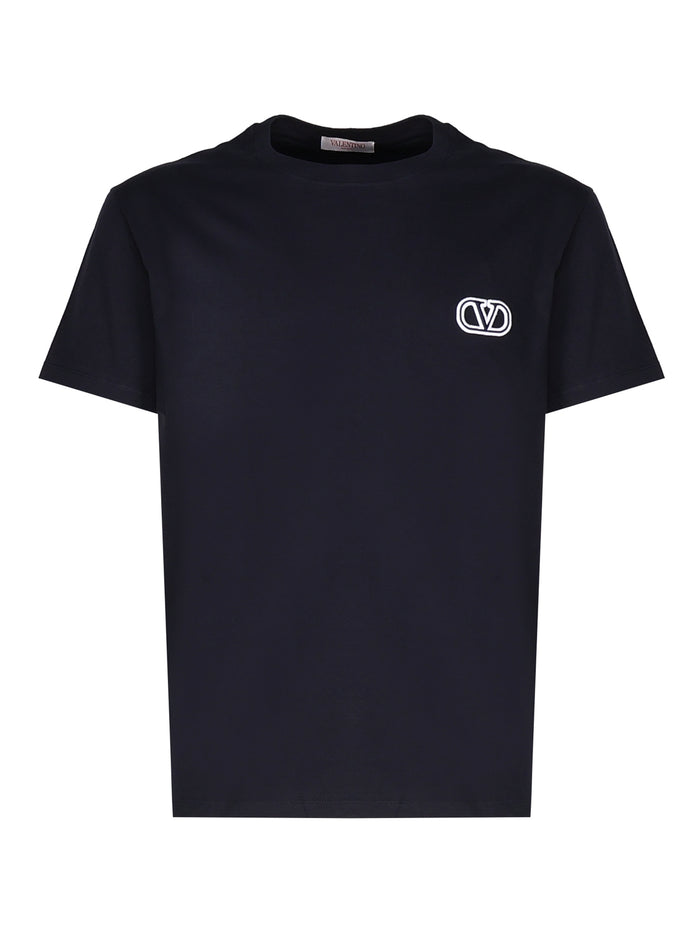 Valentino Garavani T-Shirts And Polos Blue Cotton