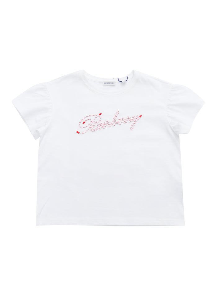 KID GIRL T-SHIRTS White Cotton Short Sleeves T-shirt