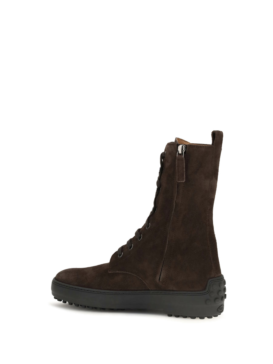Boots Winter Gommino Suede Leather Rosewood