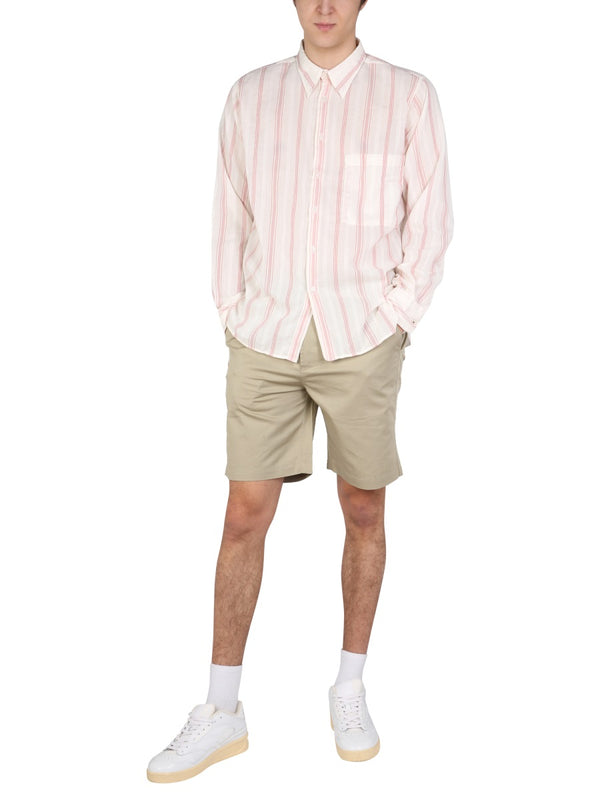 Regular Fit Bermuda Shorts Grey Cotton