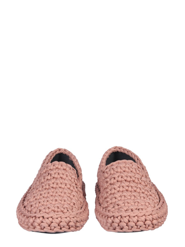 Braided Workmanship Slip-On Nude Polyester Shoe