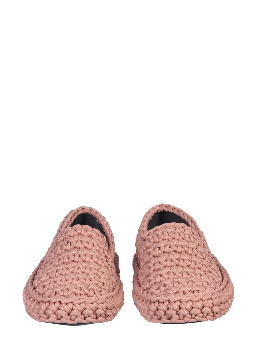 Braided Workmanship Slip-On Nude Polyester Shoe