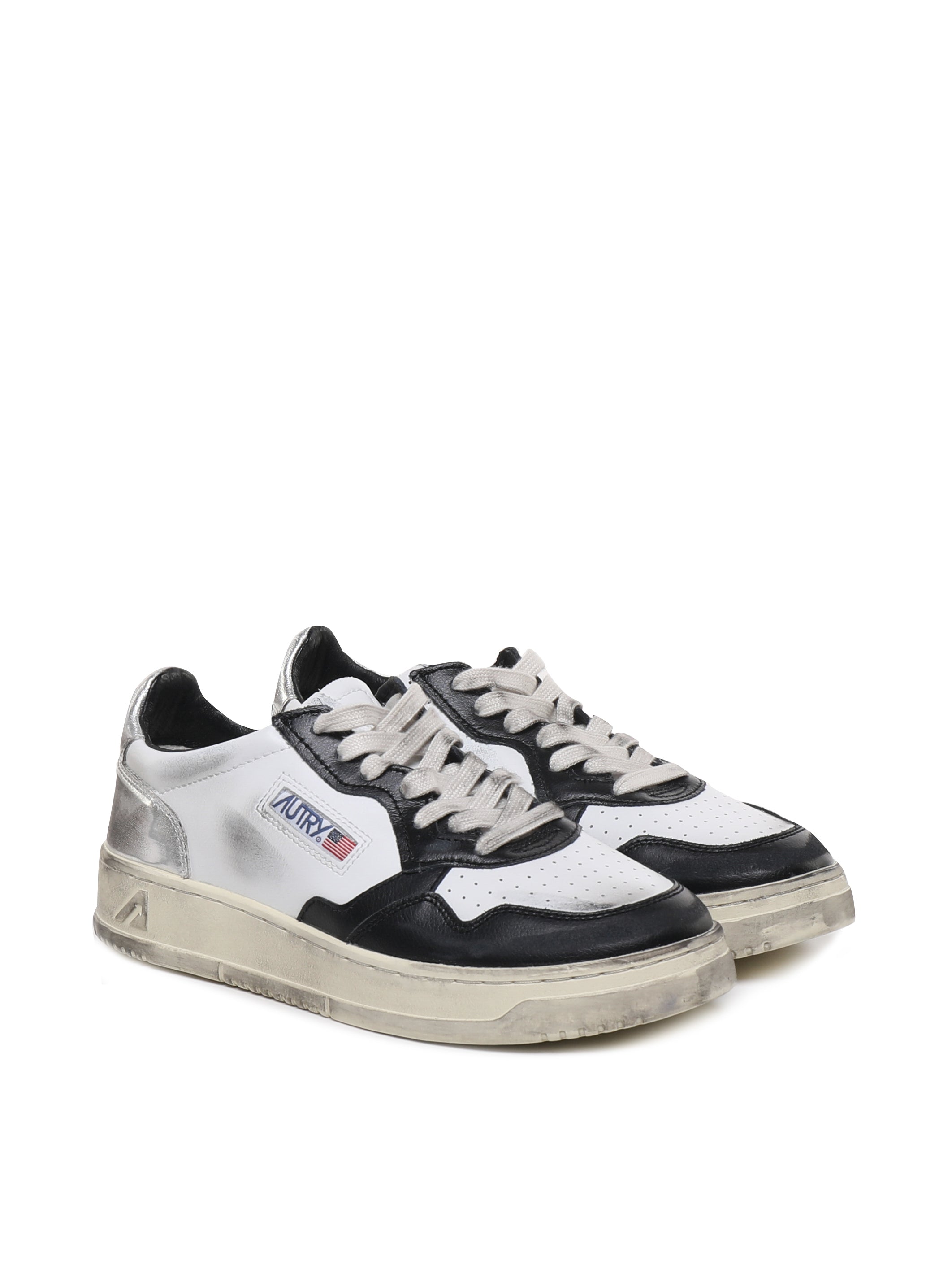 Autry Sneakers White, Black, Silver Cowskin