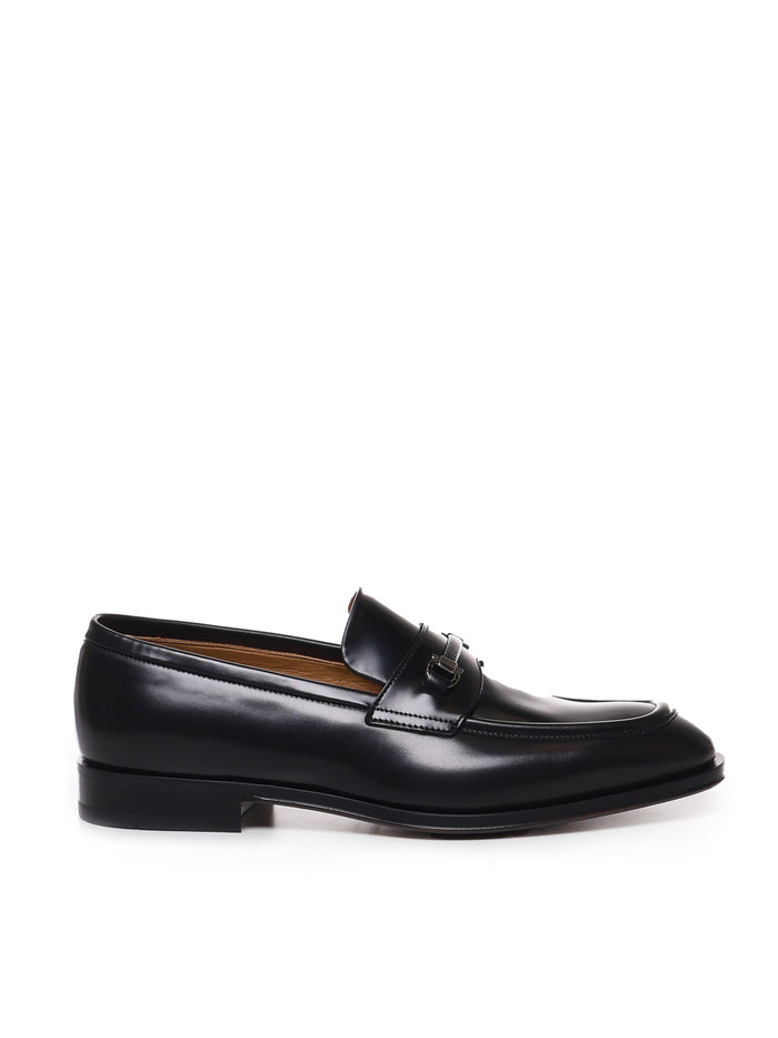 Ferragamo Flat Shoes Black Calfskin