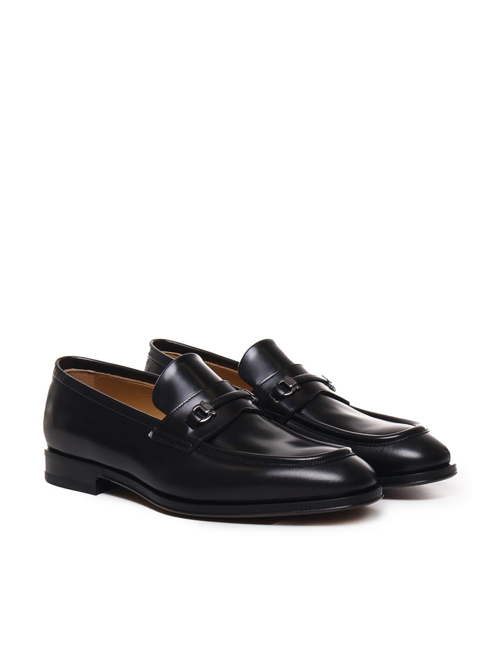 Ferragamo Flat Shoes Black Calfskin