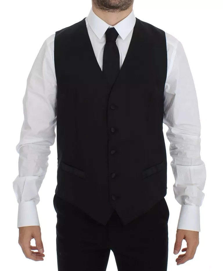 Dolce & Gabbana 87% Wool vest in black