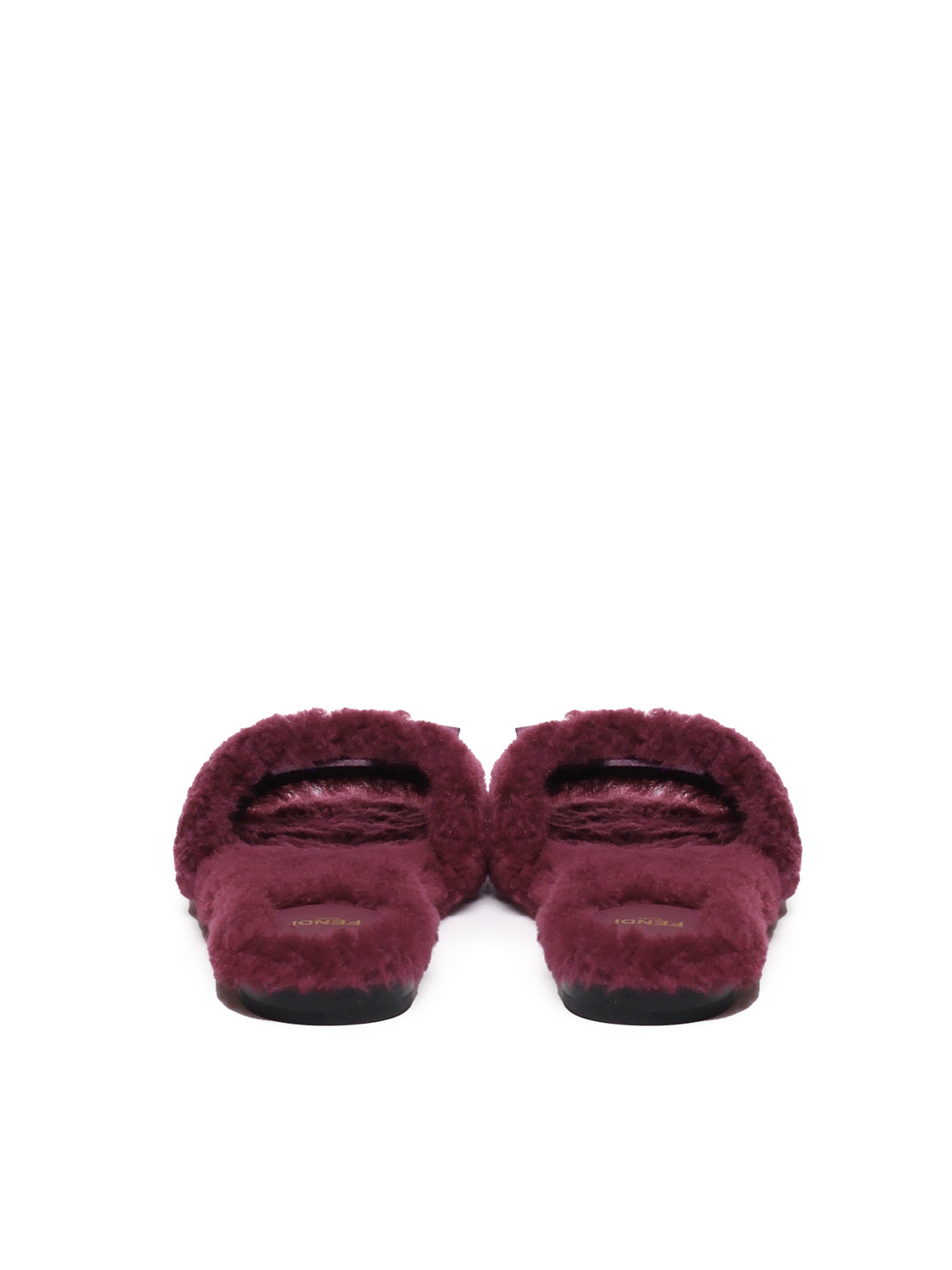 Fendi Sandals Bordeaux Sheep Fur
