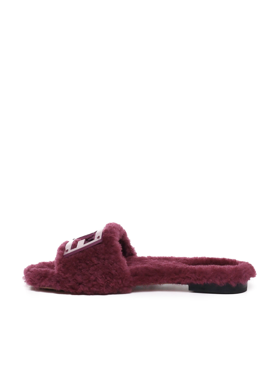 Fendi Sandals Bordeaux Sheep Fur