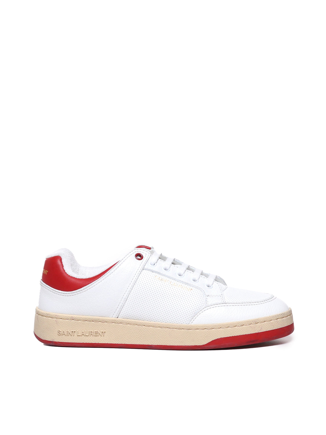 Saint Laurent Sneakers White, Red Calf Skin
