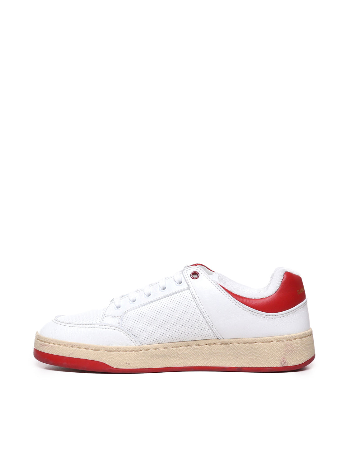 Saint Laurent Sneakers White, Red Calf Skin