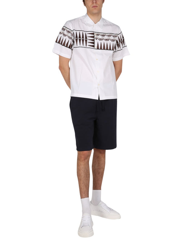 Fleece Bermuda Shorts Blue Cotton