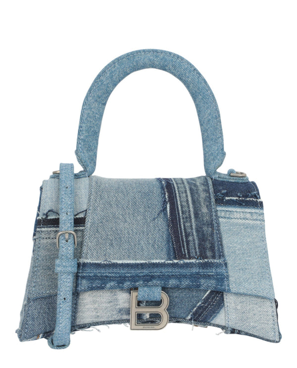 Balenciaga Outer: Denim top handle bag in blue