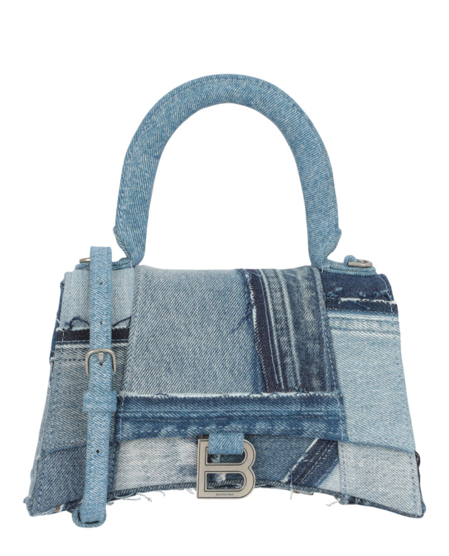 Balenciaga Outer: Denim top handle bag in blue