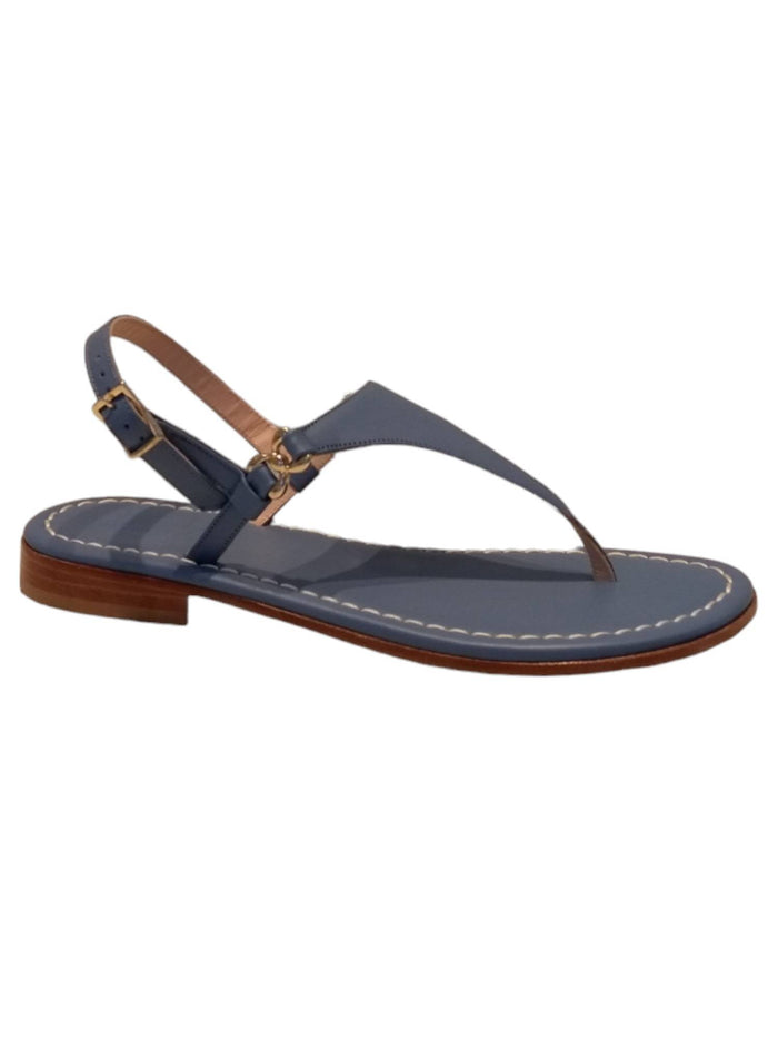 Sandalo Basic Blue Calf Leather Shoe