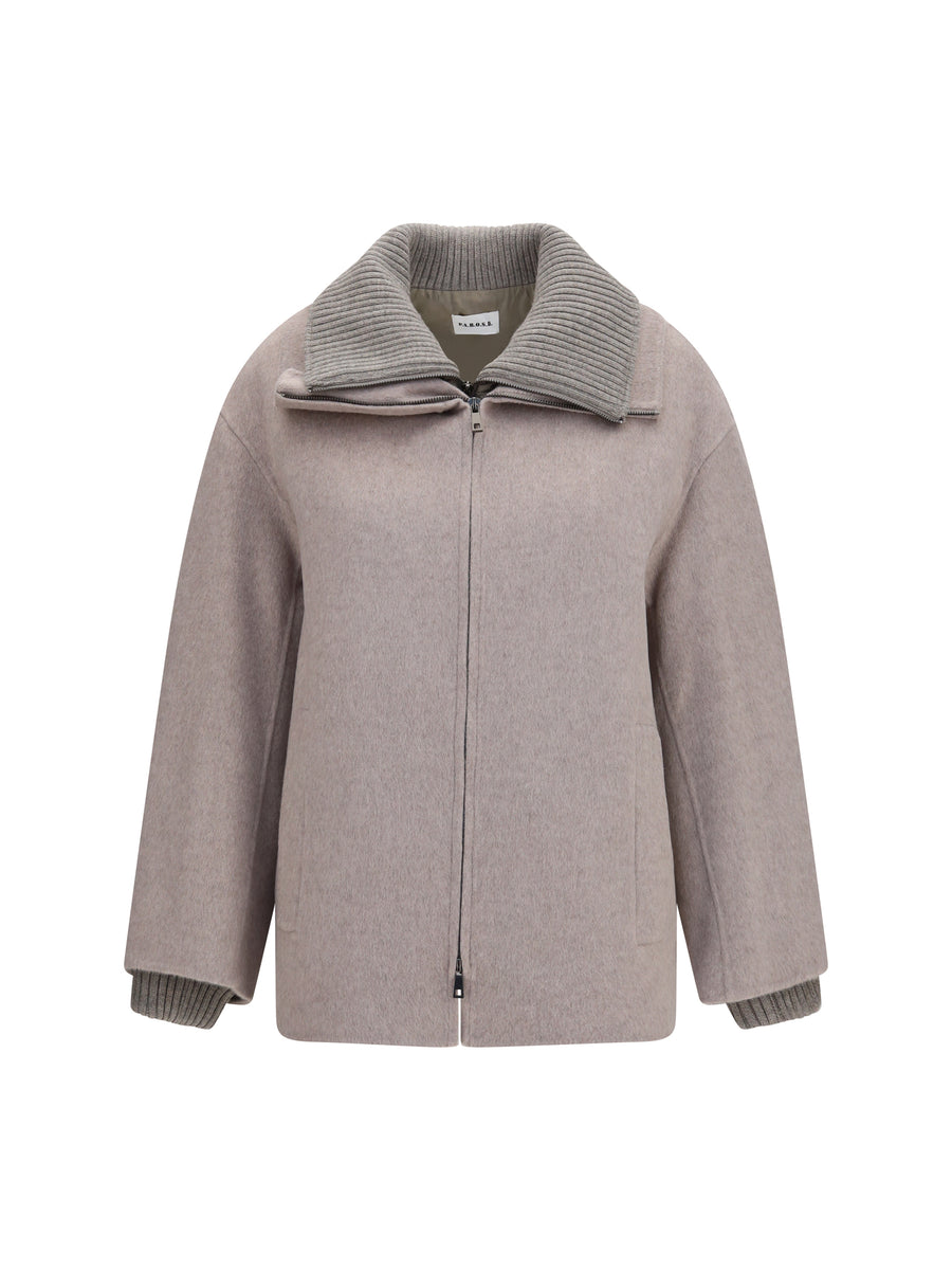 Jacket Double Wool Quilted Taupe