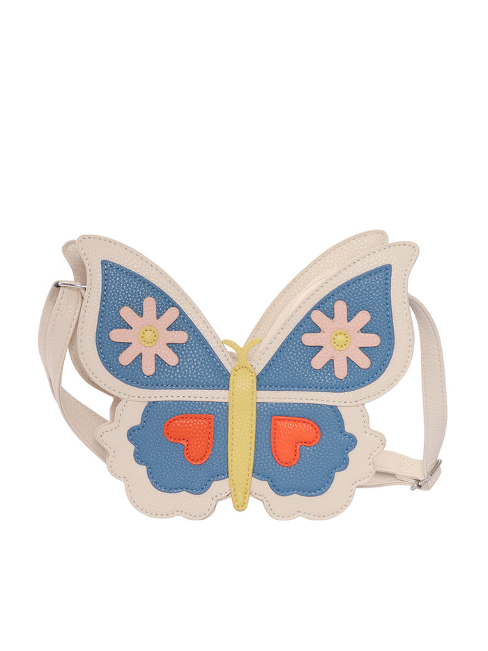 Butterfly Bag Handbag Light Blue Polyurethane
