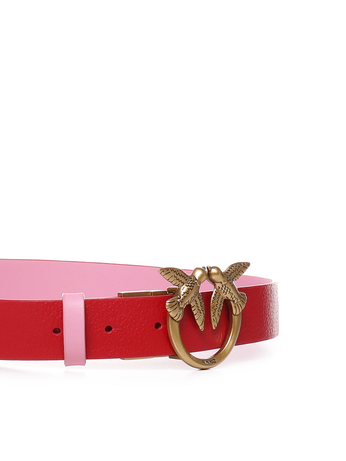 Pinko Belts Pink, Red Cowskin