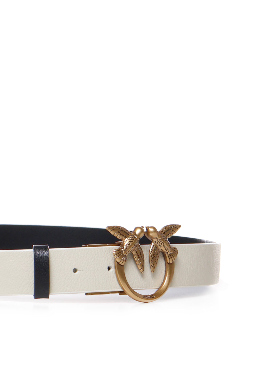 Pinko Belts White, Black Cowskin