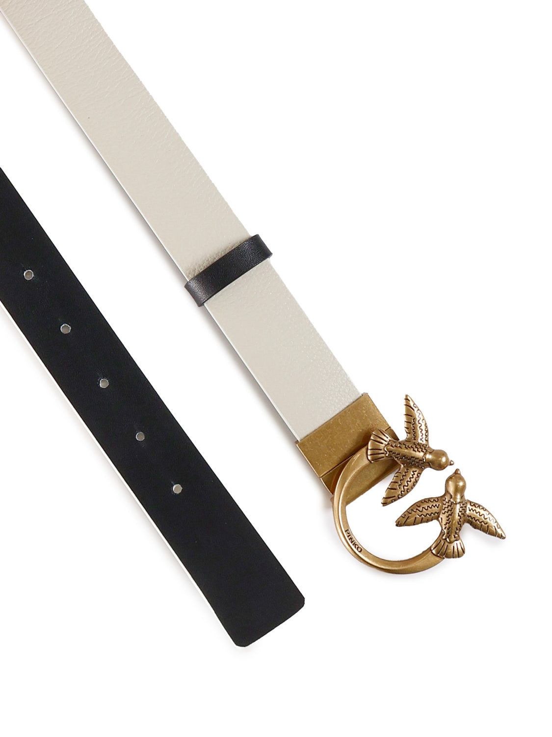 Pinko Belts White, Black Cowskin