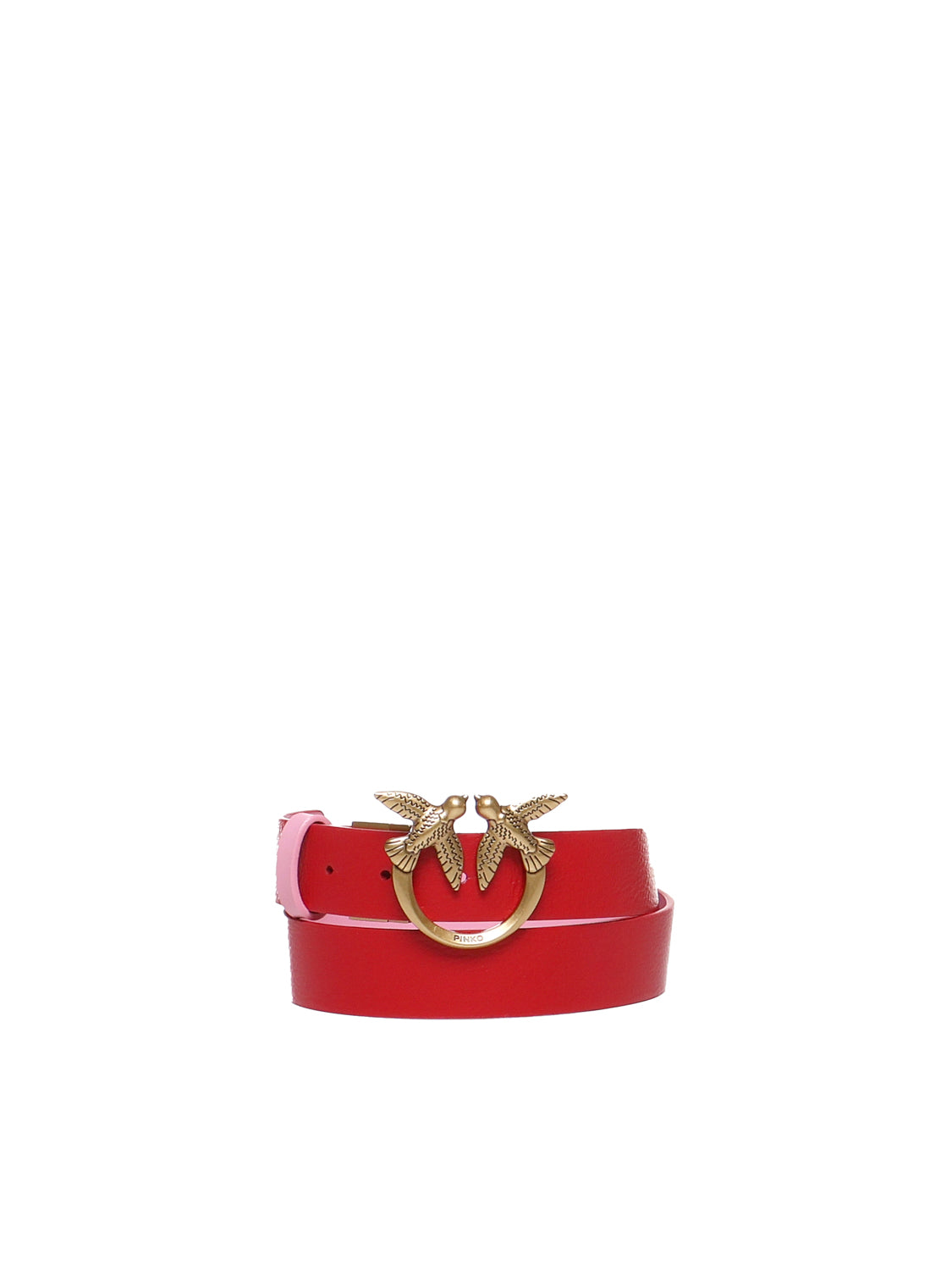 Pinko Belts Pink, Red Cowskin