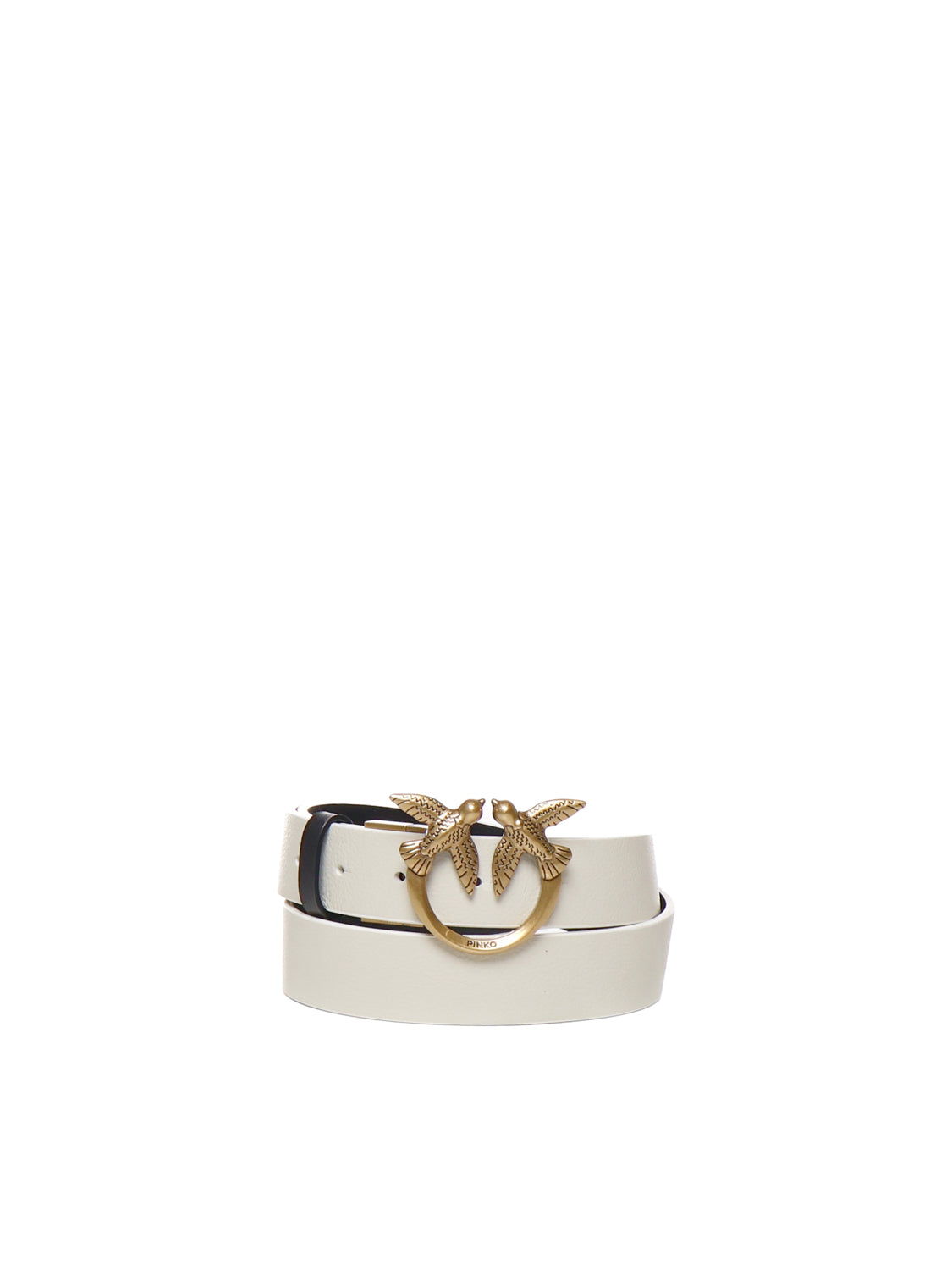Pinko Belts White, Black Cowskin