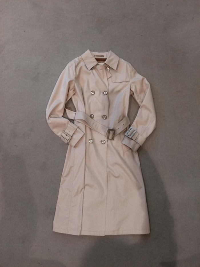 Trench Doppiopetto Delon Grey Cotton Coat