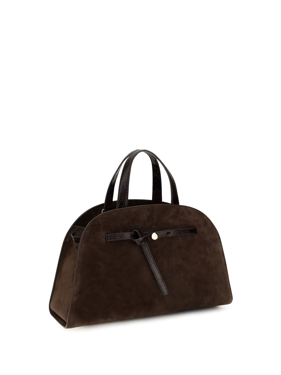Shoulder Bag Romy Suede Dark Cocoa