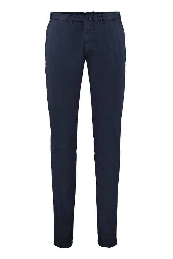 Cotton Chino Trousers Blue Elastane Chinos