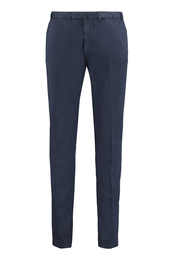 Chino Trousers Stretch Cotton Blue Chinos