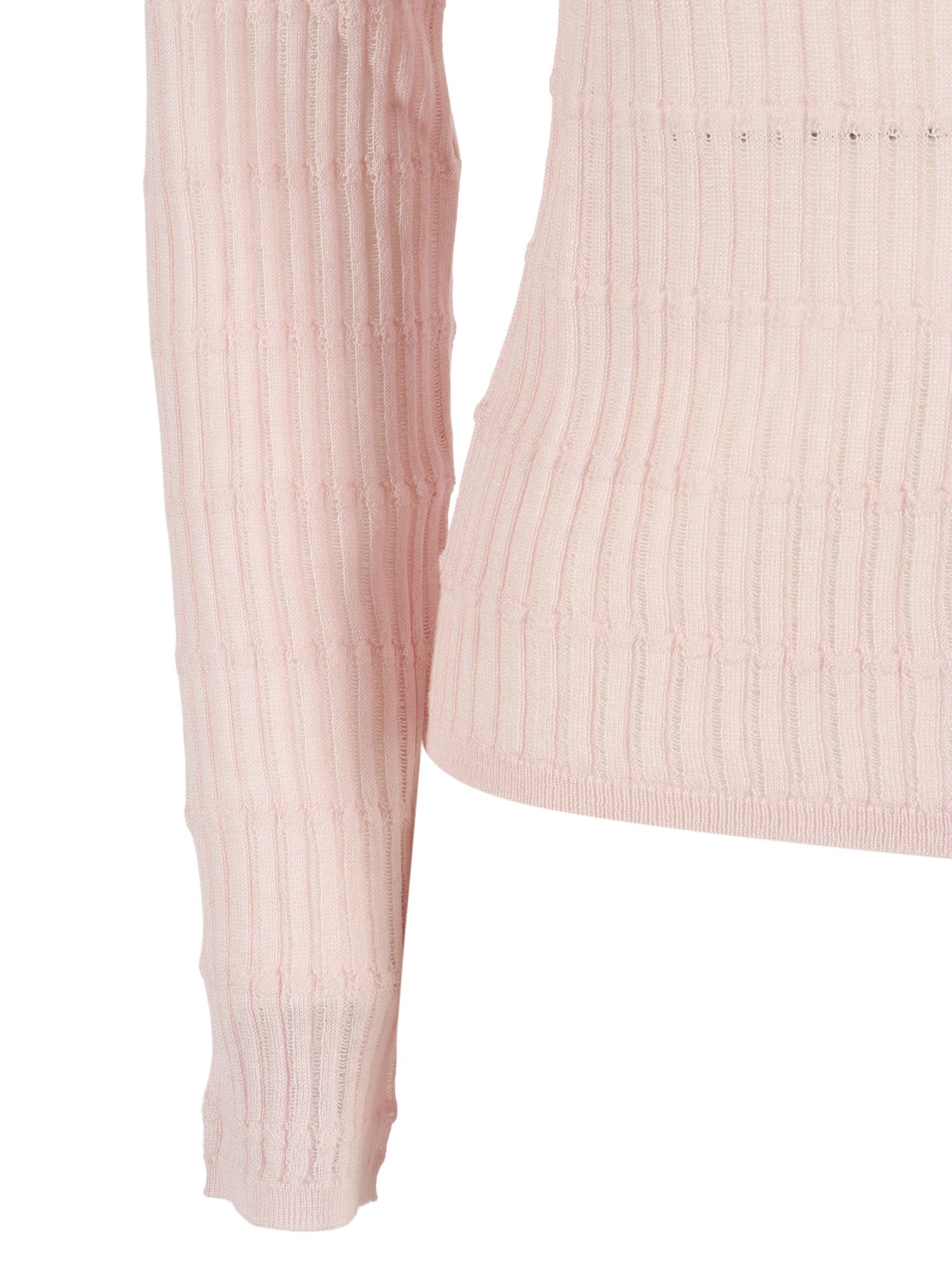 SWEATER Pink Silk Wool Crewneck
