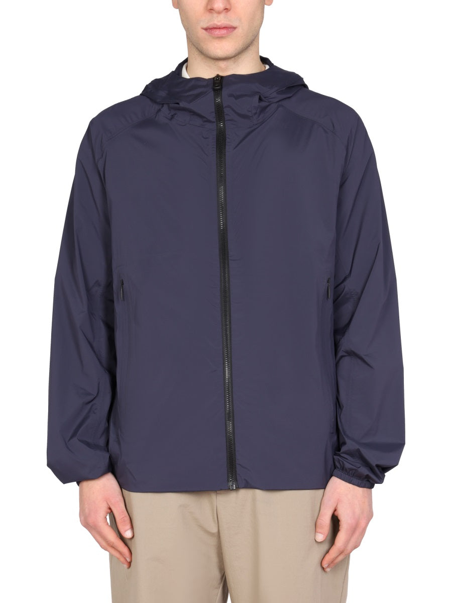 Nylon Hood Jacket Blue Polyamide