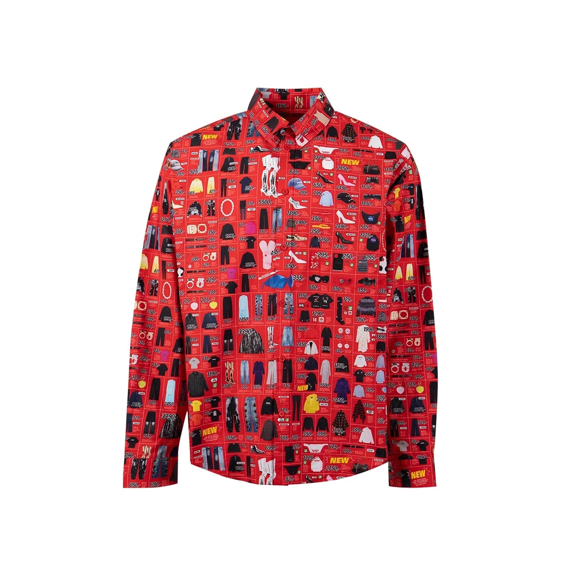 Printed Shirt Red Cotton