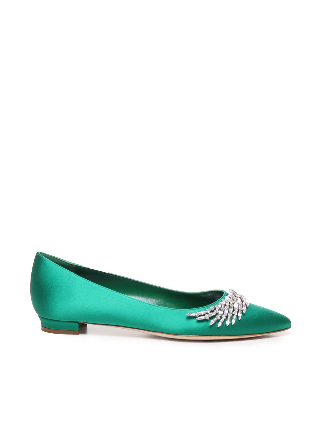 Manolo Blahnik Flat Shoes Green Viscose