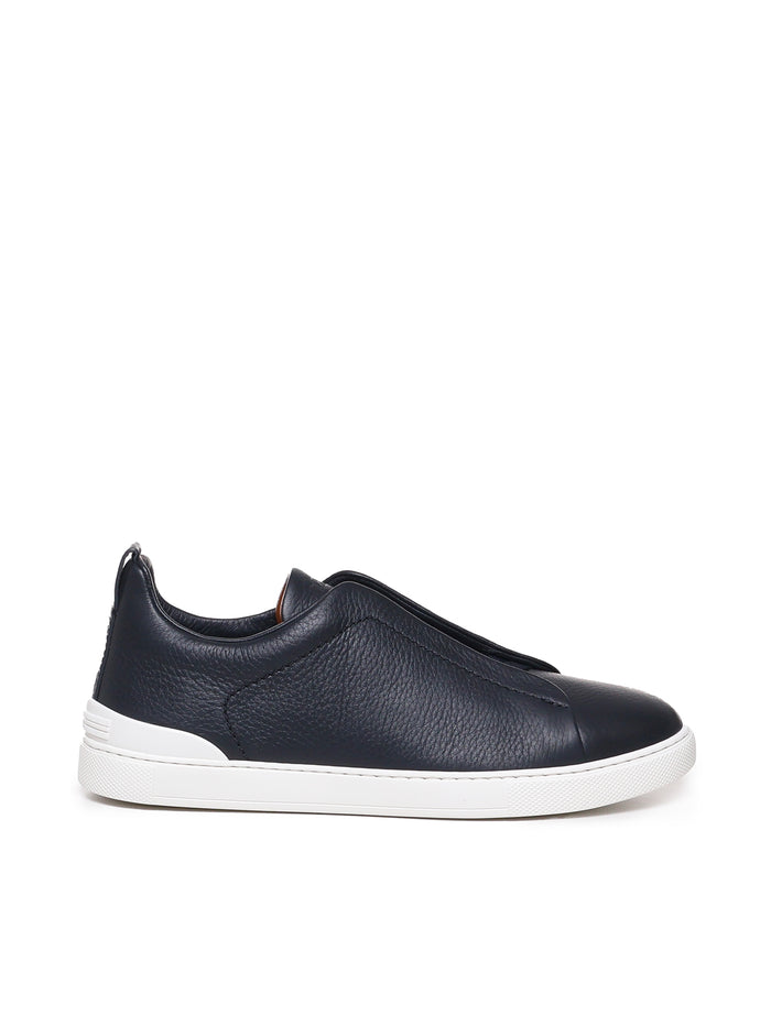 Zegna Sneakers Blue Calfskin