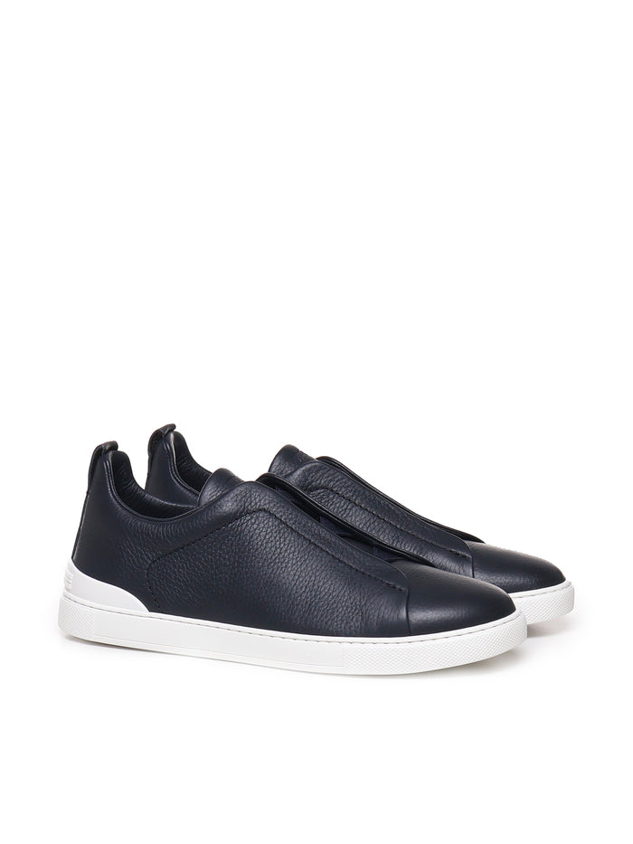 Zegna Sneakers Blue Calfskin