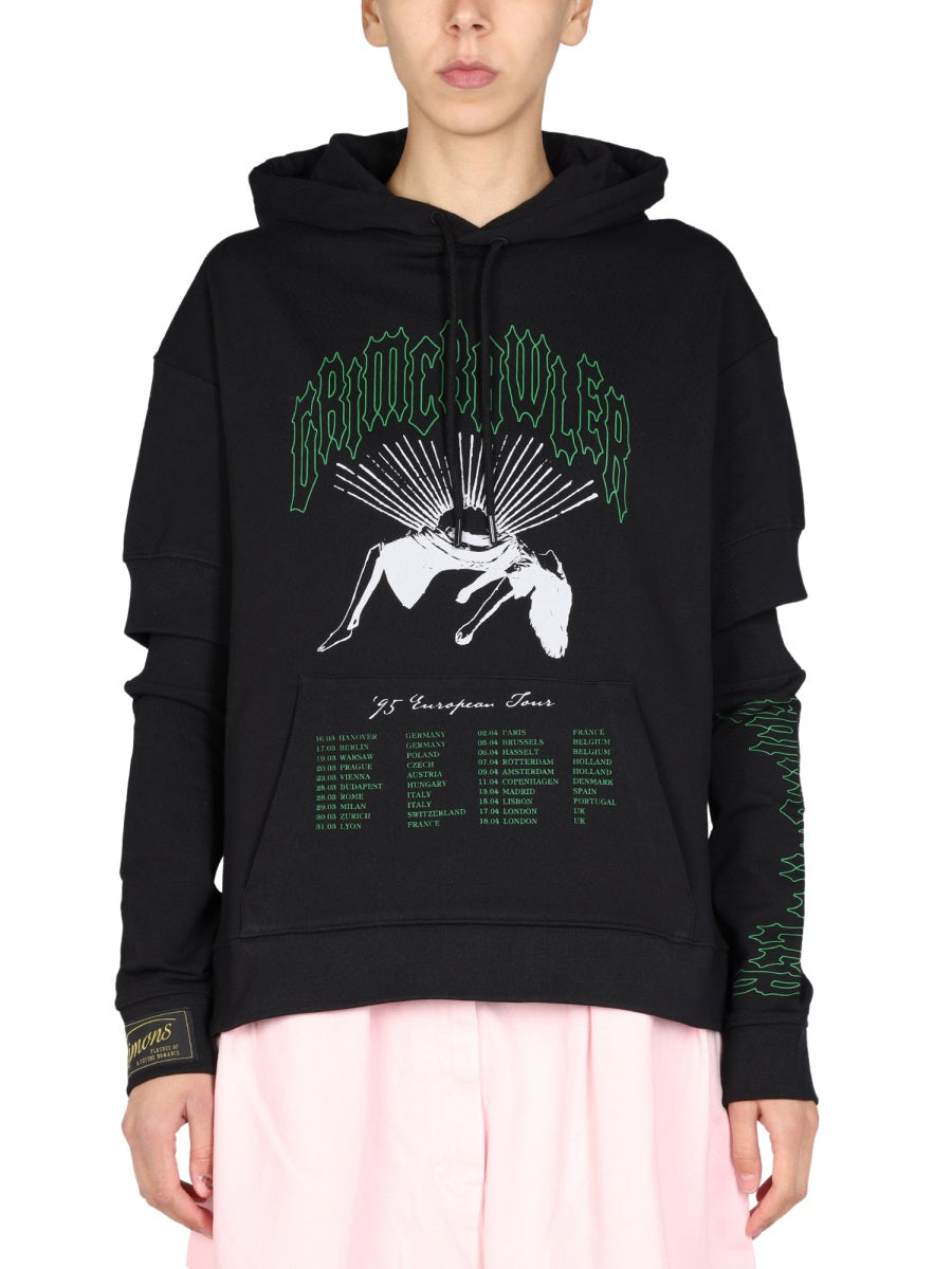 Logo Print Sweatshirt Black Cotton Sweatshirts