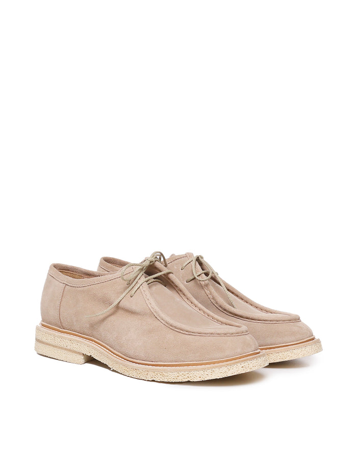 Eleventy Flat Shoes Sand Calfskin Suede
